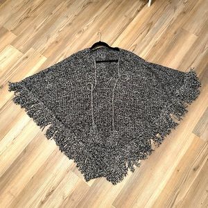 Poncho Gray with Tassels